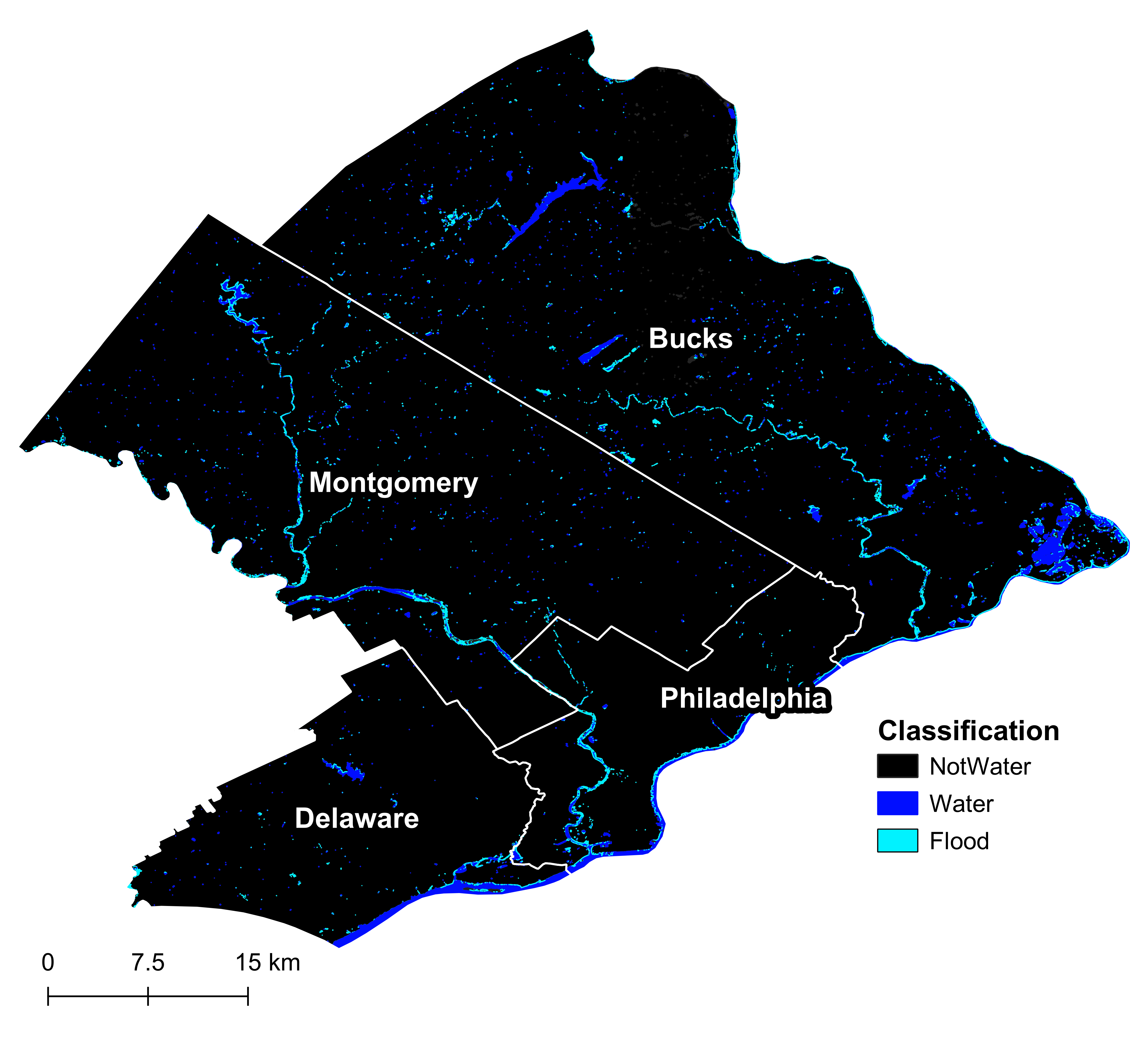 Flood extent map after Hurricane Ida on September 2, 2021.